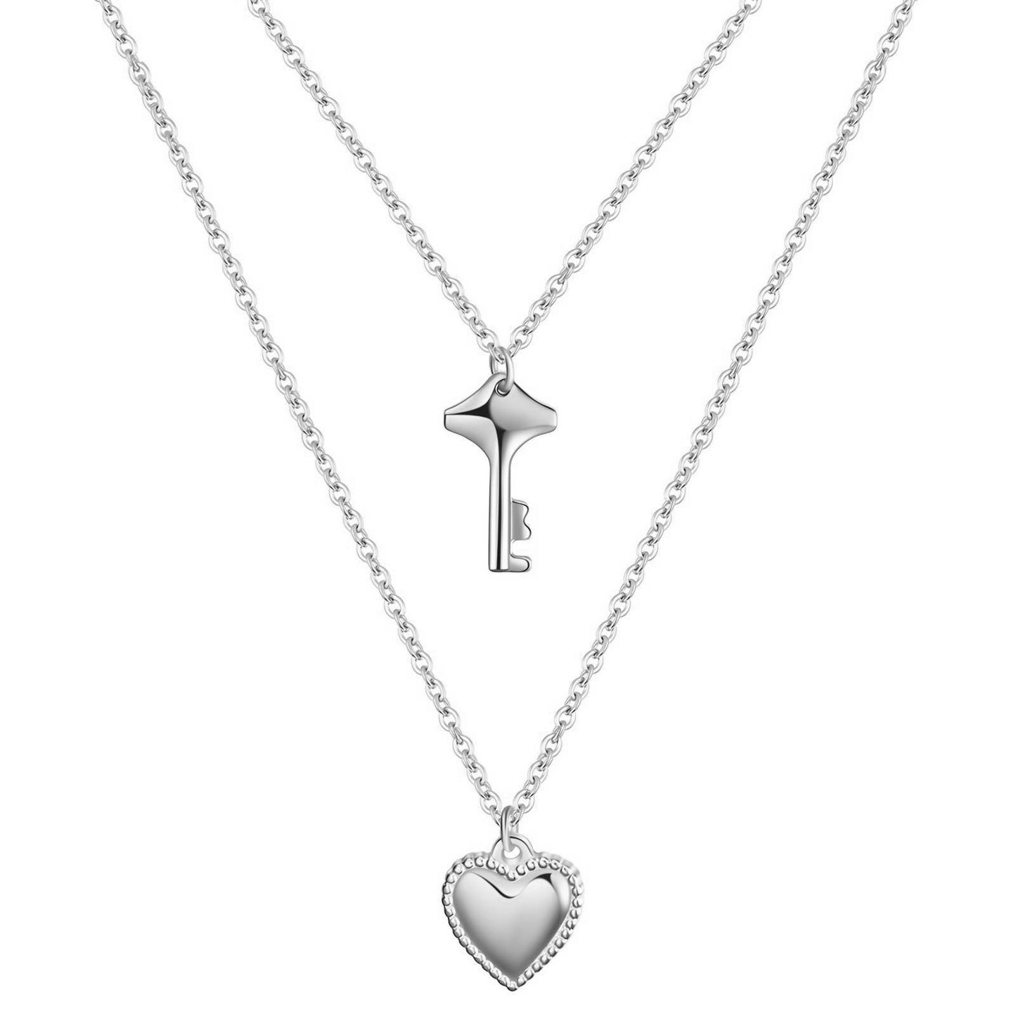 Stainless steel "Heart and Key" necklace, Intensity