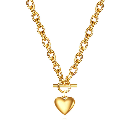 18K gold plated Stainless steel "Heart" necklace, Intensity