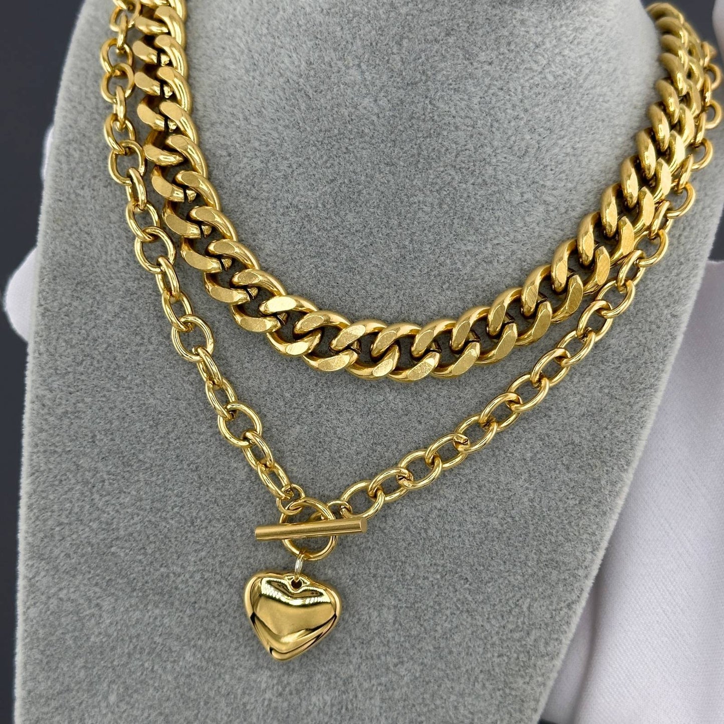 18K gold plated Stainless steel "Heart" necklace, Intensity