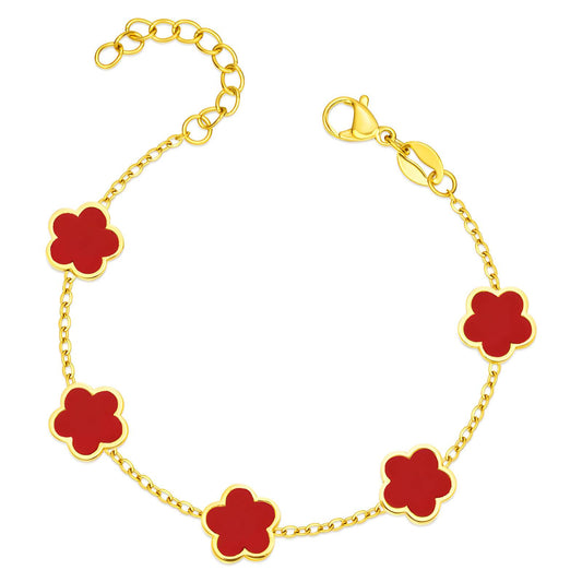 18K gold plated Stainless steel "Flower Meadow" bracelet, Intensity