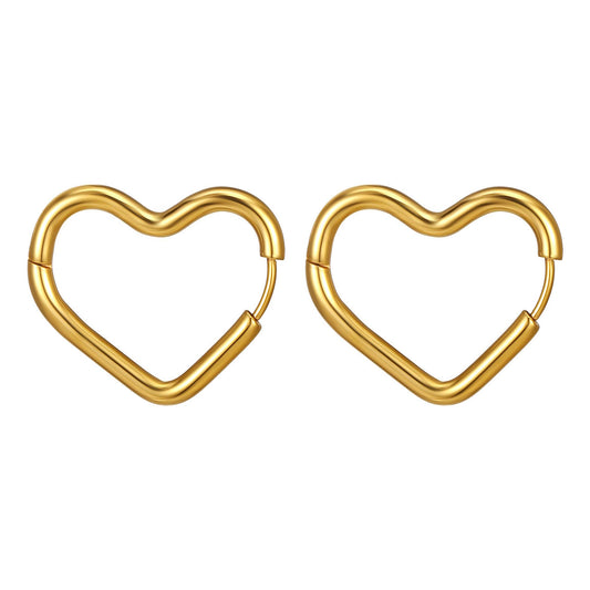 18K gold plated Stainless steel "Hearts" earrings, Intensity