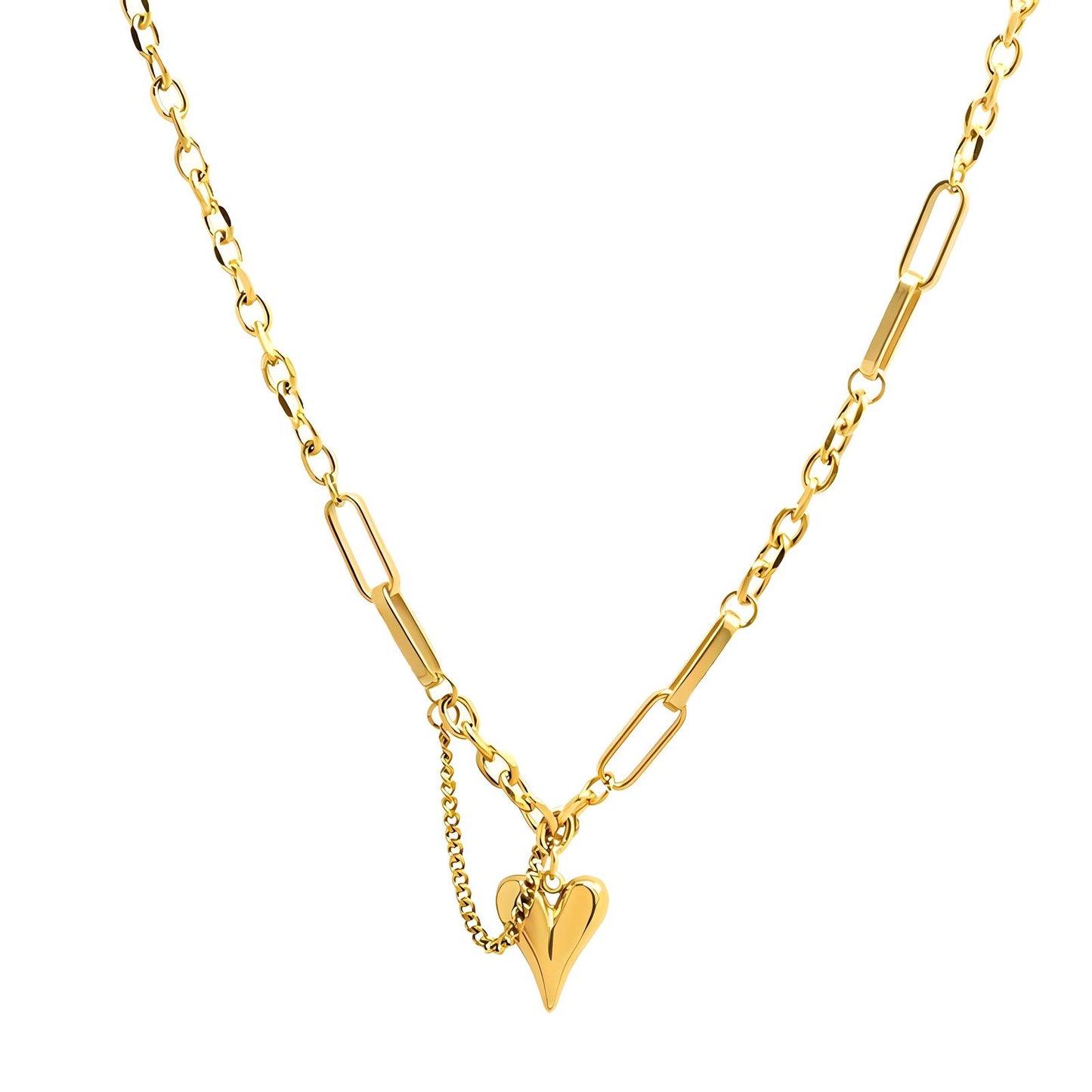 18K gold plated Stainless steel "Heart" necklace, Intensity