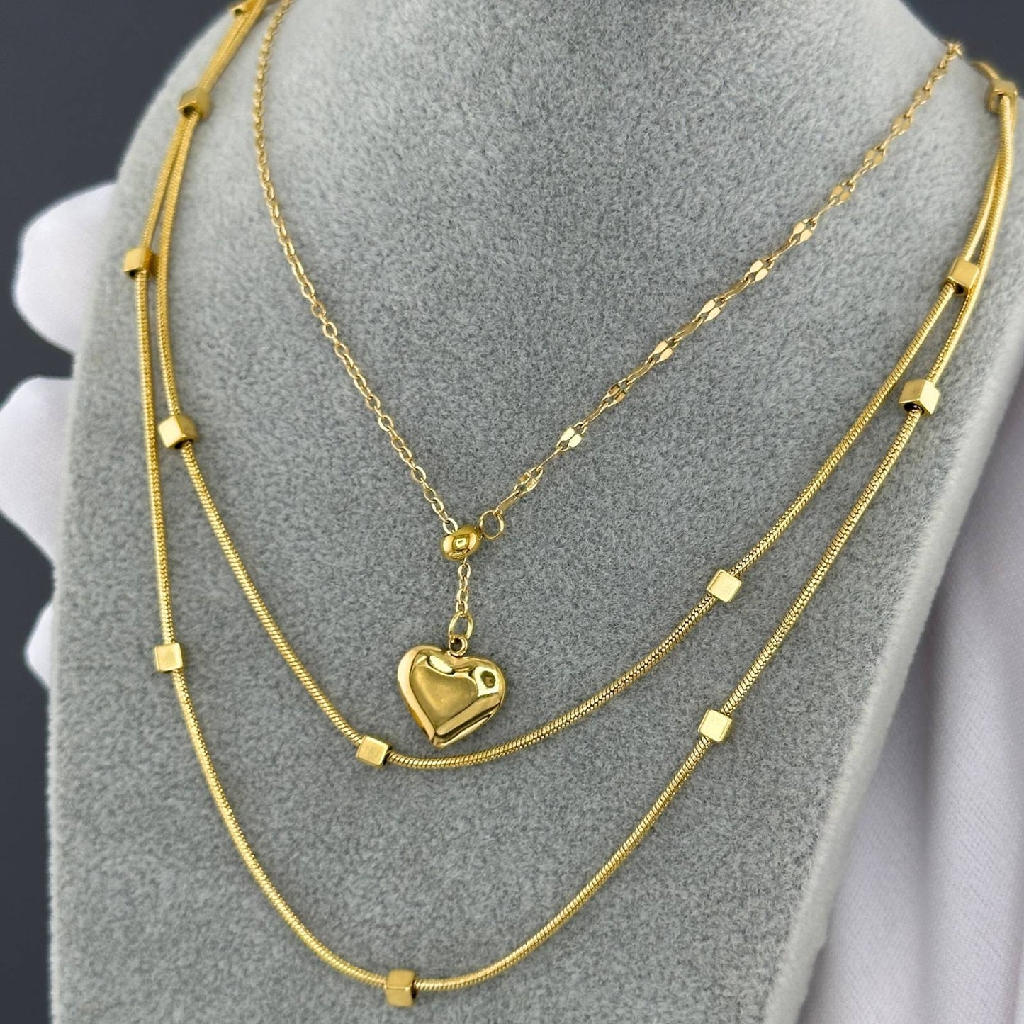 18K gold plated Stainless steel "Heart" necklace, Intensity