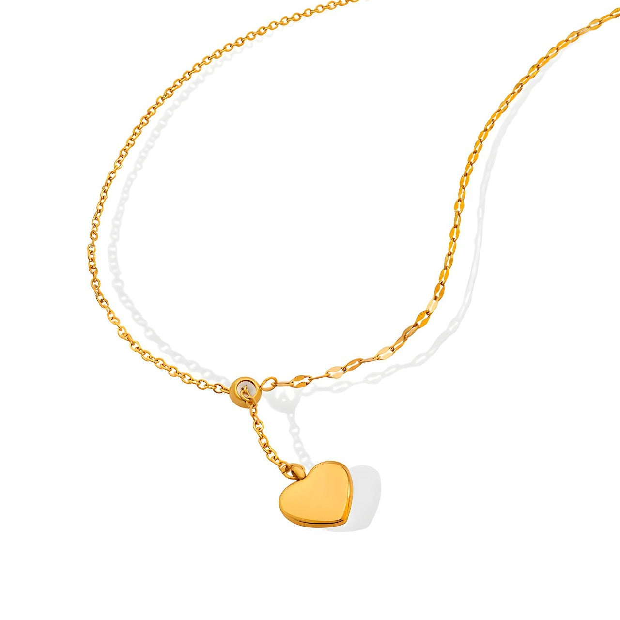 18K gold plated Stainless steel "Heart" necklace, Intensity