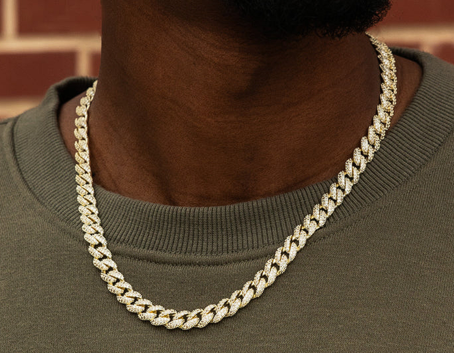 Diamond Cuban Chain in Rose/White Gold - 8.5mm